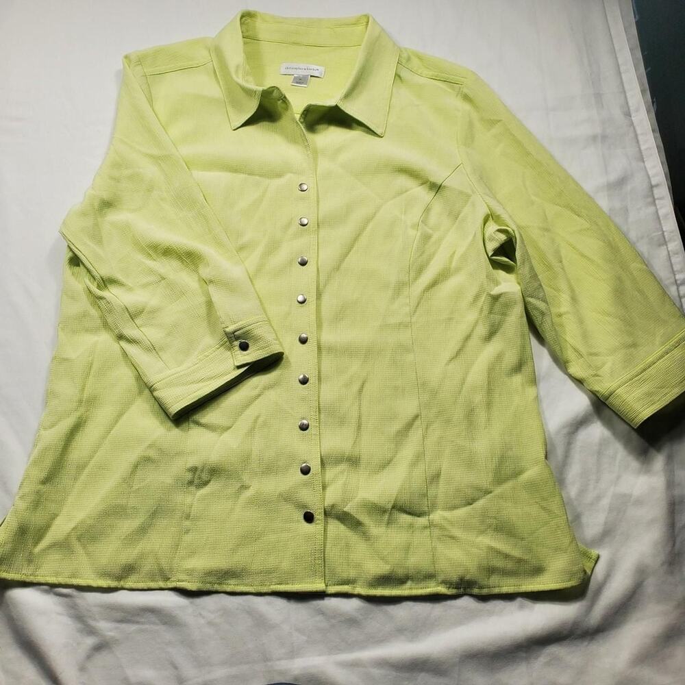 Christopher-banks Women's Green and Yellow Blouse